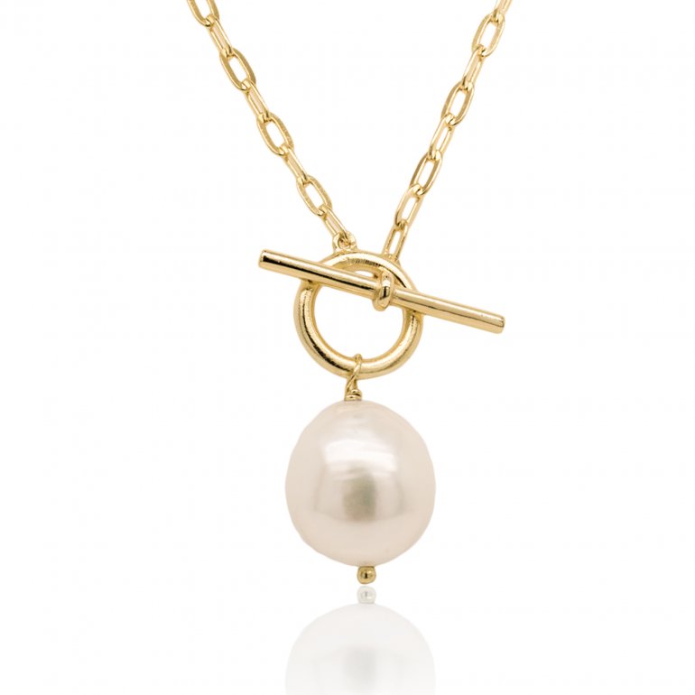 Pearl deals paperclip necklace